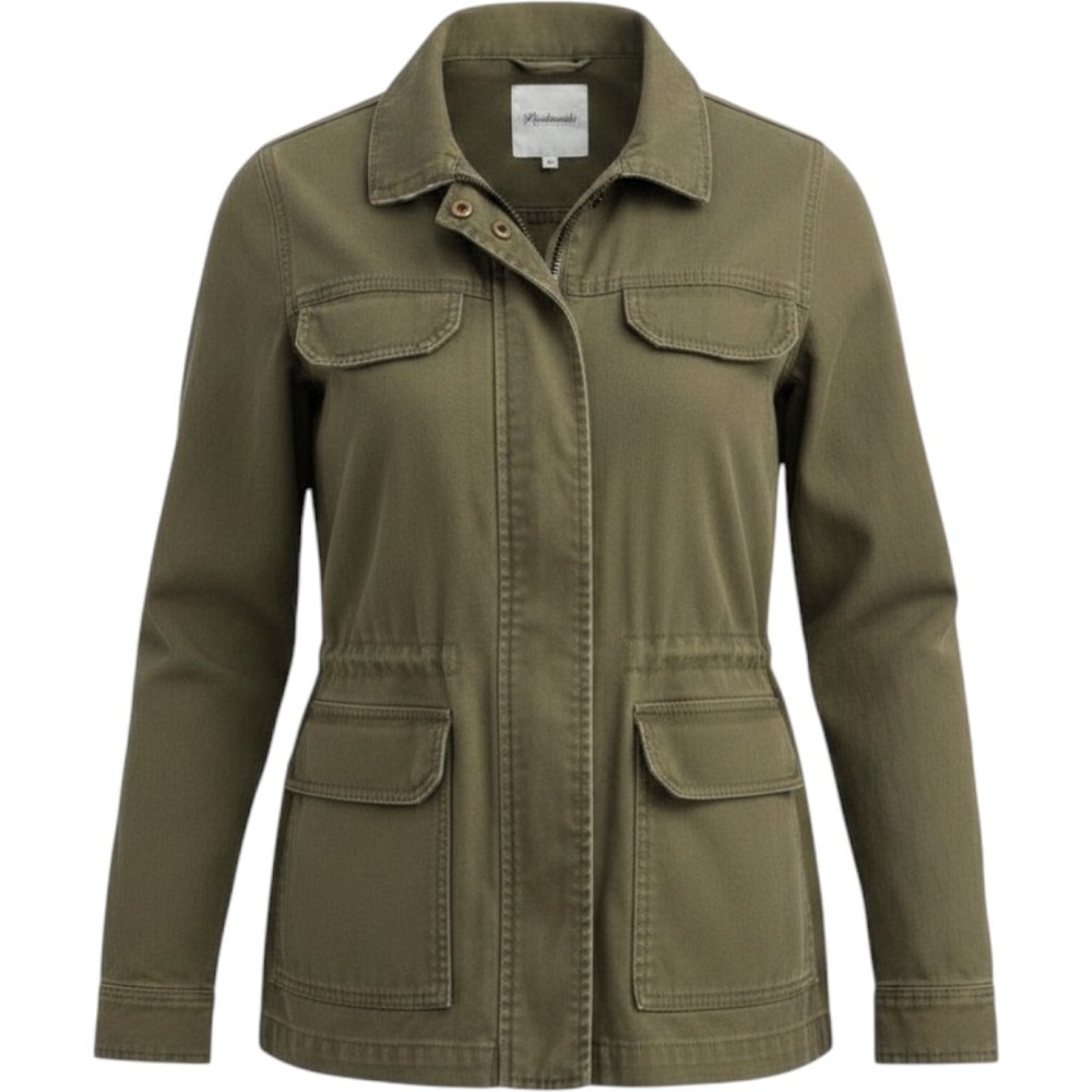 Madewell Field Jacket Womens Medium Olive Green Utility Military Canvas Coat M